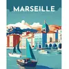 Image de Peinture au numéro : Affiche Vintage Marseille - sans châssis en bois FiguredArt-FA10134