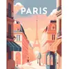 Image de Peinture au numéro : Affiche Vintage Paris - sans châssis en bois FiguredArt-FA10138