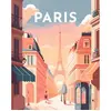 Image de Peinture au numÃ©ro : Affiche Vintage Paris - sans chÃ¢ssis en bois