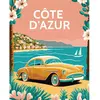 Image de Peinture au numéro : Affiche Vintage Côte d'Azur - sans châssis en bois FiguredArt-FA10132