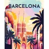 Image de Peinture au numéro : Affiche Vintage Barcelone - sans châssis en bois FiguredArt-FA10156