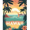Image de Peinture au numéro : Affiche Vintage Hawaii - sans châssis en bois FiguredArt-FA10167