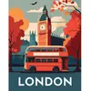 Image de Peinture au numéro : Affiche Vintage Londres - sans châssis en bois FiguredArt-FA10163