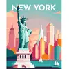 Image de Peinture au numéro : Affiche Vintage New York - sans châssis en bois FiguredArt-FA10171
