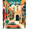 Image de Peinture au numéro : Affiche Vintage Séville  - toile tendue sur châssis FiguredArt-FA10158-Y