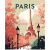 Image de Peinture au numÃ©ro : Affiche Vintage Paris 2  - toile tendue sur chÃ¢ssis