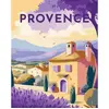 Image de Peinture au numÃ©ro : Affiche Vintage Provence  - toile tendue sur chÃ¢ssis