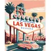 Image de Peinture au numéro : Affiche Vintage Las Vegas  - toile tendue sur châssis FiguredArt-FA10168-Y