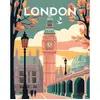 Image de Peinture au numÃ©ro : Affiche Vintage Londres 2  - toile tendue sur chÃ¢ssis