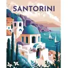Image de Peinture au numéro : Affiche Vintage Santorin  - toile tendue sur châssis FiguredArt-FA10146-Y