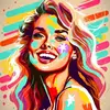 Image de Mini broderie diamant : Blonde Pop Art  - sans chassis en bois FiguredArt-DP-SFA118