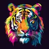 Image de Mini broderie diamant : Tigre Abstrait Pop Art  - toile tendue sur chassis FiguredArt-DP-SFA096-Y