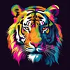 Image de Mini broderie diamant : Tigre Abstrait Pop Art  - toile tendue sur chassis