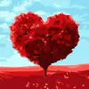 Image de Mini broderie diamant : Arbre rouge Coeur  - toile tendue sur chassis FiguredArt-DP-SFA074-Y