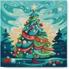 Image de Mini peinture au numéro : Sapin de Noël Abstrait  - toile tendue sur chassis FiguredArt-SFA216-Y
