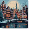 Image de Mini peinture au numéro : Noël à Amsterdam  - toile tendue sur chassis FiguredArt-SFA209-Y