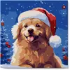Image de Mini peinture au numéro : Chien Mignon à Noël  - toile tendue sur chassis FiguredArt-SFA200-Y