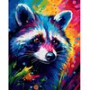 Image de Peinture au numéro : Raton laveur Coloré Abstrait  - sans châssis en bois FiguredArt-FA10208
