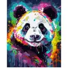 Image de Peinture au numÃ©ro : Panda ColorÃ© Abstrait  - sans chÃ¢ssis en bois