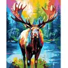 Image de Peinture au numéro : Orignal Coloré Abstrait  - sans châssis en bois FiguredArt-FA10204