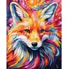 Image de Peinture au numéro : Renard Coloré Abstrait  - sans châssis en bois FiguredArt-FA10196