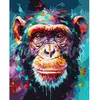 Image de Peinture au numéro : Chimpanzé Coloré Abstrait  - sans châssis en bois FiguredArt-FA10194