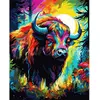 Image de Peinture au numéro : Bison Coloré Abstrait  - sans châssis en bois FiguredArt-FA10193