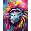 Image de Peinture au numéro : Babouin Coloré Abstrait  - sans châssis en bois FiguredArt-FA10192