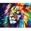 Image de Peinture au numéro : Lion Coloré Abstrait  - sans châssis en bois FiguredArt-FA10188