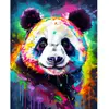 Image de Broderie diamant : Panda Coloré Abstrait - sans chassis en bois FiguredArt-DP-FA10207