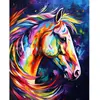 Image de Broderie diamant : Cheval Coloré Abstrait - sans chassis en bois FiguredArt-DP-FA10199