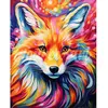 Image de Broderie diamant : 0196Renard Coloré Abstrait - sans chassis en bois FiguredArt-DP-FA10196