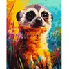 Image de Peinture au numéro : Suricate Coloré Abstrait - toile tendue sur châssis FiguredArt-FA10203-Y