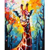 Image de Peinture au numéro : Girafe Colorée Abstraite - toile tendue sur châssis FiguredArt-FA10197-Y