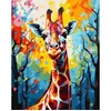Image de Peinture au numÃ©ro : Girafe ColorÃ©e Abstraite - toile tendue sur chÃ¢ssis