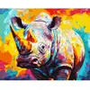 Image de Peinture au numéro : Rhinocéros Coloré Abstrait - toile tendue sur châssis FiguredArt-FA10190-Y
