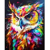 Image de Broderie diamant : Hibou Coloré Abstrait  - toile tendue sur chassis FiguredArt-DP-FA10206-Y