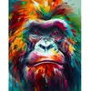 Image de Broderie diamant : Orang-outan Coloré Abstrait  - toile tendue sur chassis FiguredArt-DP-FA10205-Y