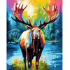 Image de Broderie diamant : Orignal Coloré Abstrait  - toile tendue sur chassis FiguredArt-DP-FA10204-Y