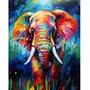 Image de Broderie diamant : Éléphant Coloré Abstrait  - toile tendue sur chassis FiguredArt-DP-FA10195-Y