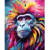 Image de Broderie diamant : Babouin Coloré Abstrait  - toile tendue sur chassis FiguredArt-DP-FA10192-Y
