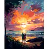 Image de Broderie diamant : Couple et coucher de soleil coloré  - toile tendue sur chassis FiguredArt-DP-FA10236-Y