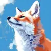 Image de Mini peinture au numéro : Renard et ciel bleu  - toile tendue sur chassis FiguredArt-SFA230-Y