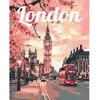 Image de Peinture au numéro : Affiche de voyage Londres en fleurs  - sans châssis en bois FiguredArt-FA10257