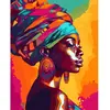 Image de Peinture au numéro : Dame africaine lumineuse  - sans châssis en bois FiguredArt-FA10240