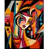 Image de Peinture au numéro : Femme abstraite style Picasso  - sans châssis en bois FiguredArt-FA10239