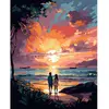 Image de Peinture au numéro : Couple et coucher de soleil coloré  - sans châssis en bois FiguredArt-FA10236