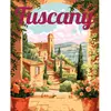Image de Peinture au numéro : Affiche de voyage Toscane en fleurs  - toile tendue sur châssis FiguredArt-FA10266-Y