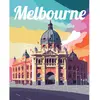 Image de Peinture au numéro : Affiche de voyage Melbourne  - toile tendue sur châssis FiguredArt-FA10259-Y