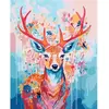Image de Peinture au numéro : Cerf coloré en fleurs  - toile tendue sur châssis FiguredArt-FA10232-Y